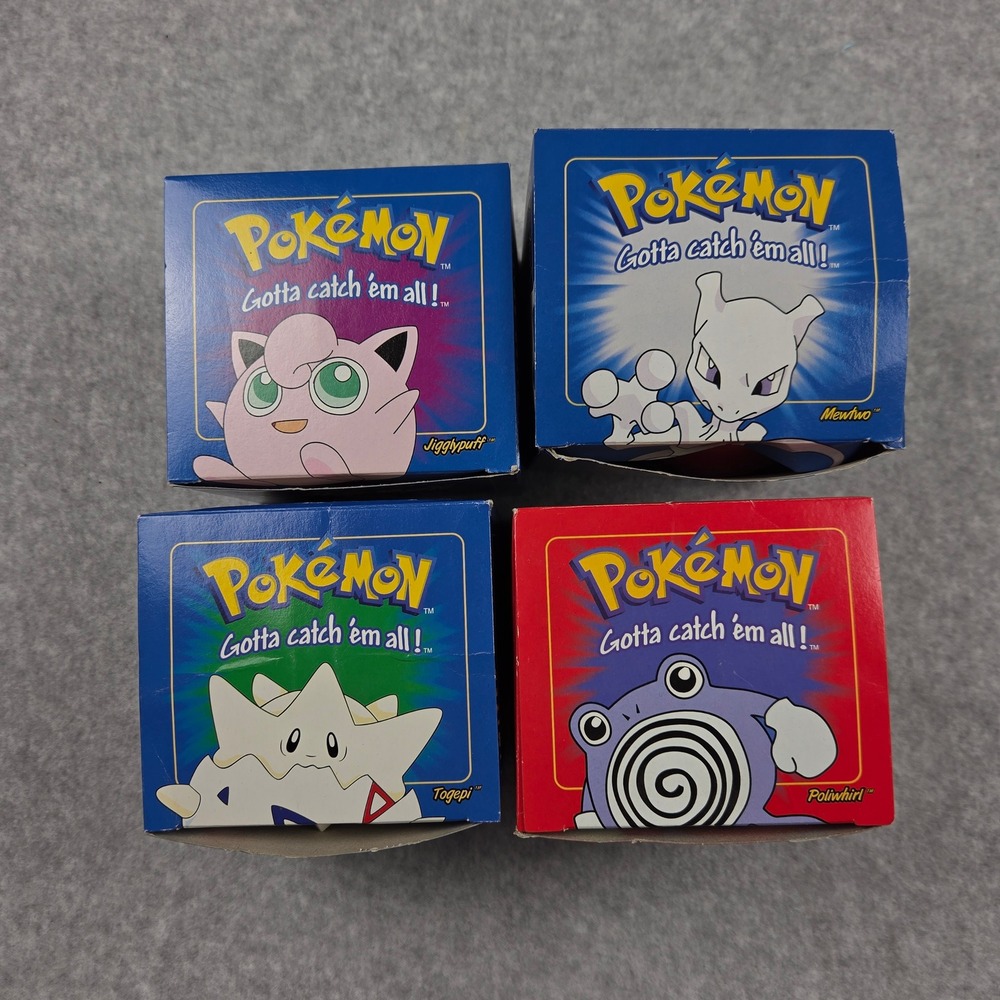 Vintage Burger King Pokemon 23K Gold Plated Card Lot Mewtwo Togepi 1999 Boxed